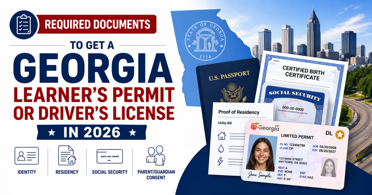 Required documents to get a Georgia learner's permit or driver's