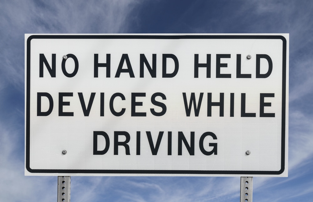 No Hand Held Devices While Driving Sign