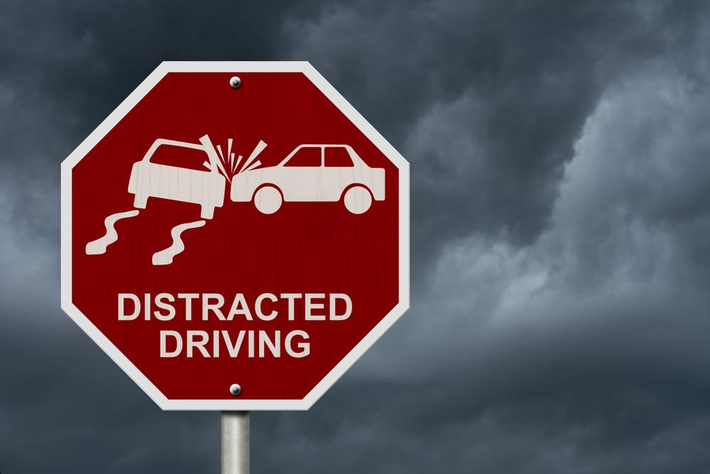 No Distracted Driving Sign