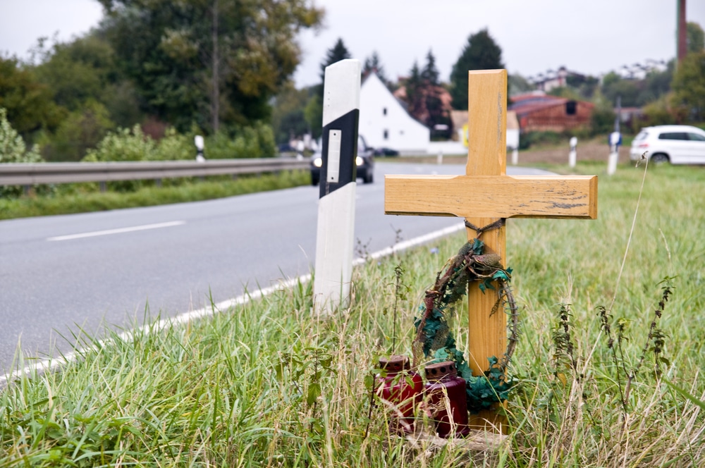 National Teen Driver Safety Week roadside memorial