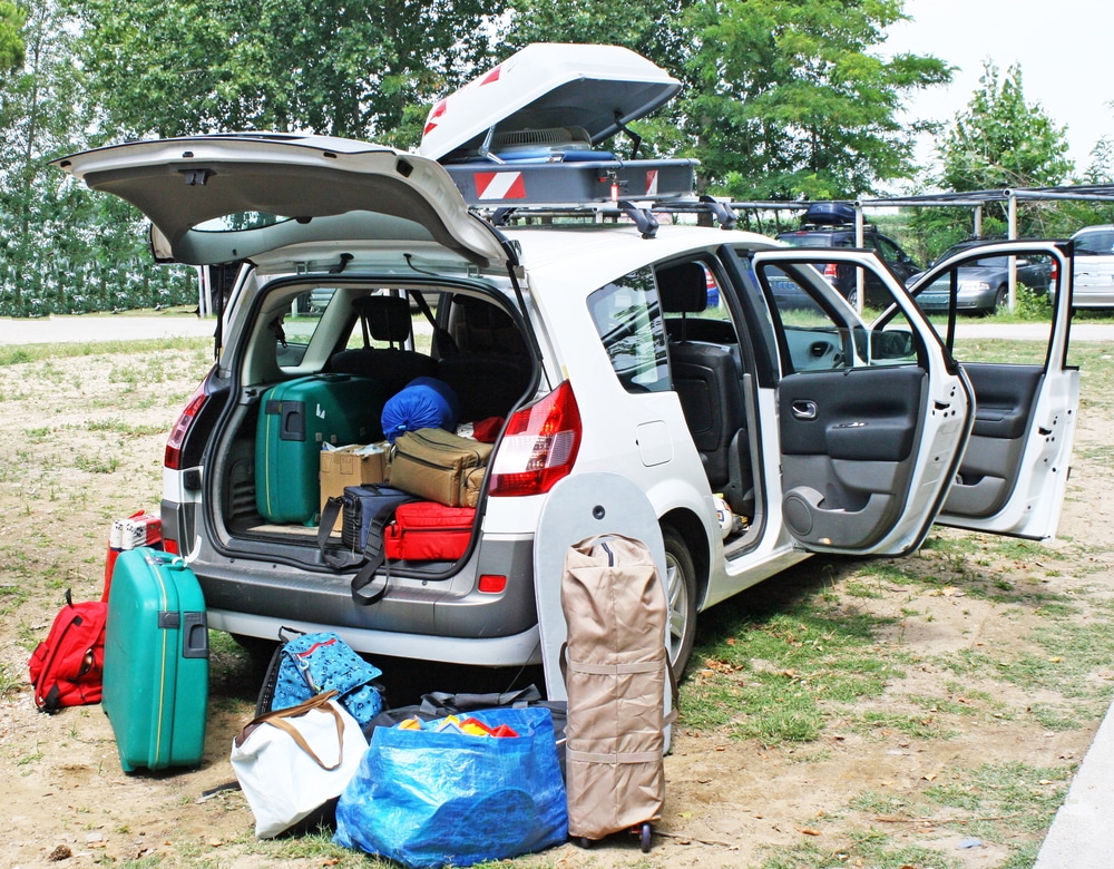 family car loaded with luggage