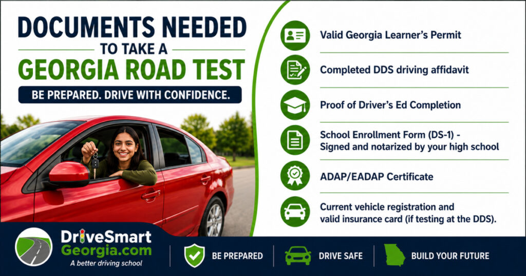 Required documents to take a Georgia road test