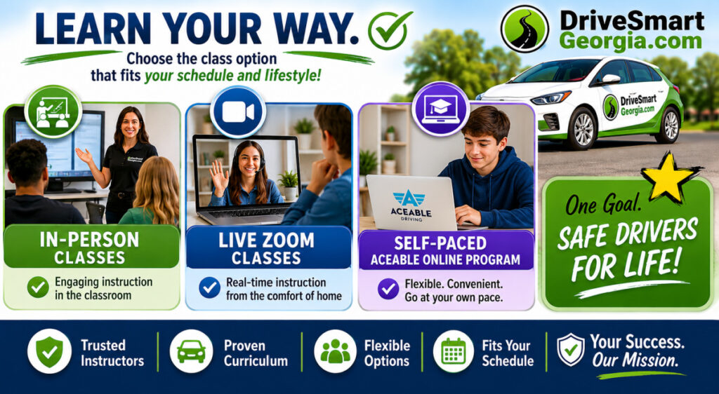 Driver's Ed options at Drive Smart Georgia