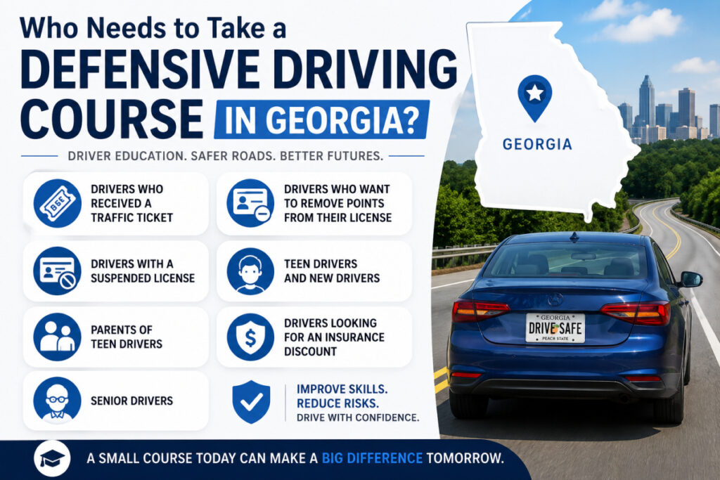 How needs to take a Georgia defensive driving course?