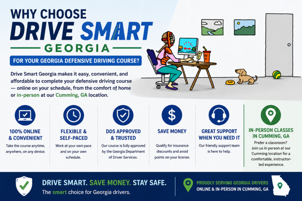 Why choose Drive Smart Georgia for a DDS-certified Defensive Driving class