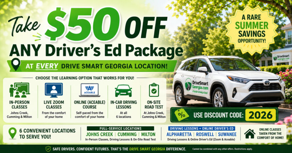 Save $50 on ANY Driver's Ed package.
