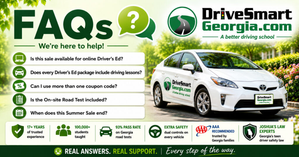 FAQs about Drive Smart Georgia's rare summer sale.