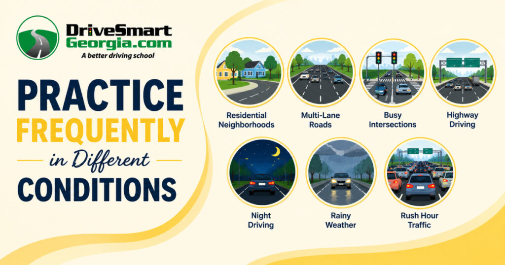 Practice in different conditions to help teens become safer drivers