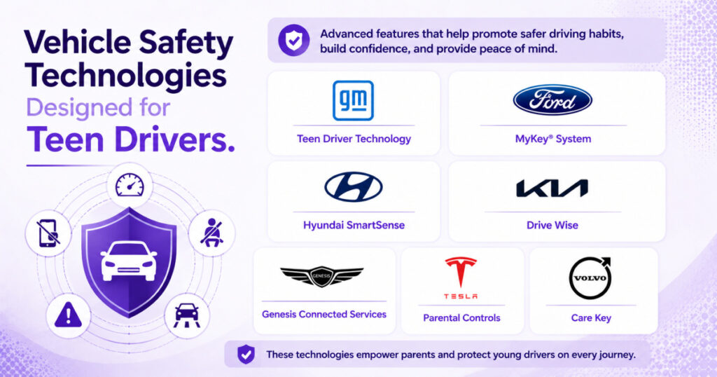 Several automakers now offer built-in features specifically designed to help parents monitor and coach new drivers.