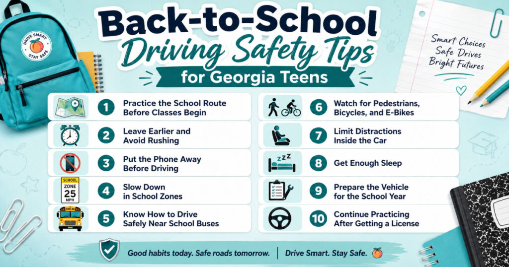 10 back-to-school driving safety tips for Georgia teens