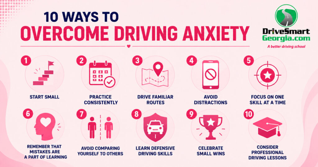 10 ways to overcome driving anxiety