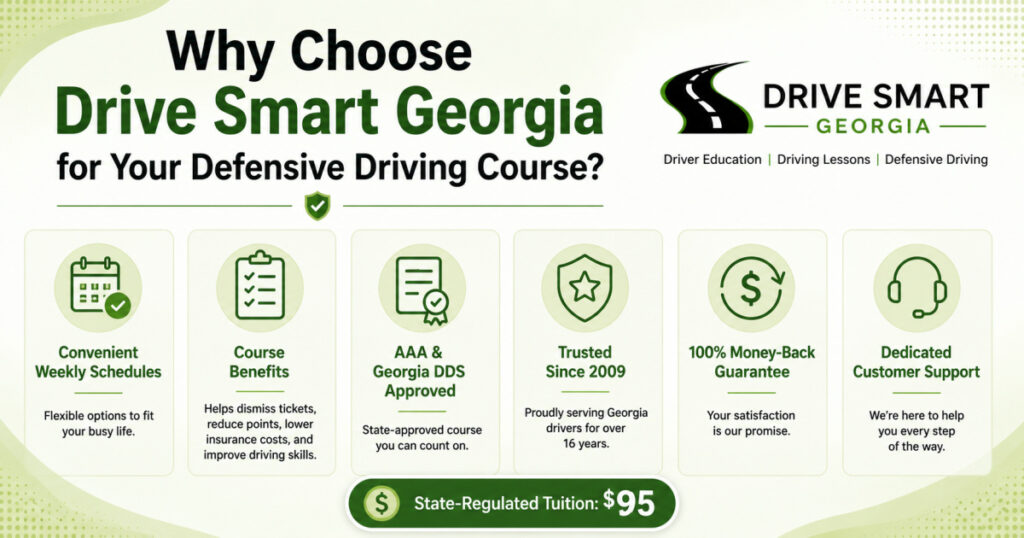 Choose Drive Smart Georgia for defensive driving.