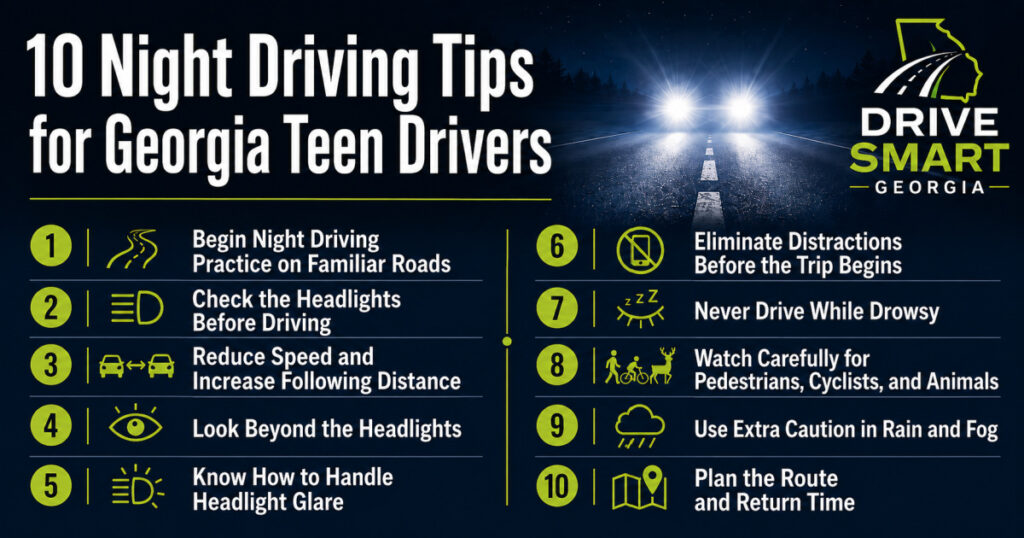 10 night driving tips for teen drivers