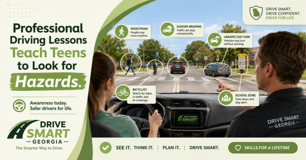 Professional driving lessons teach teens to look for hazards