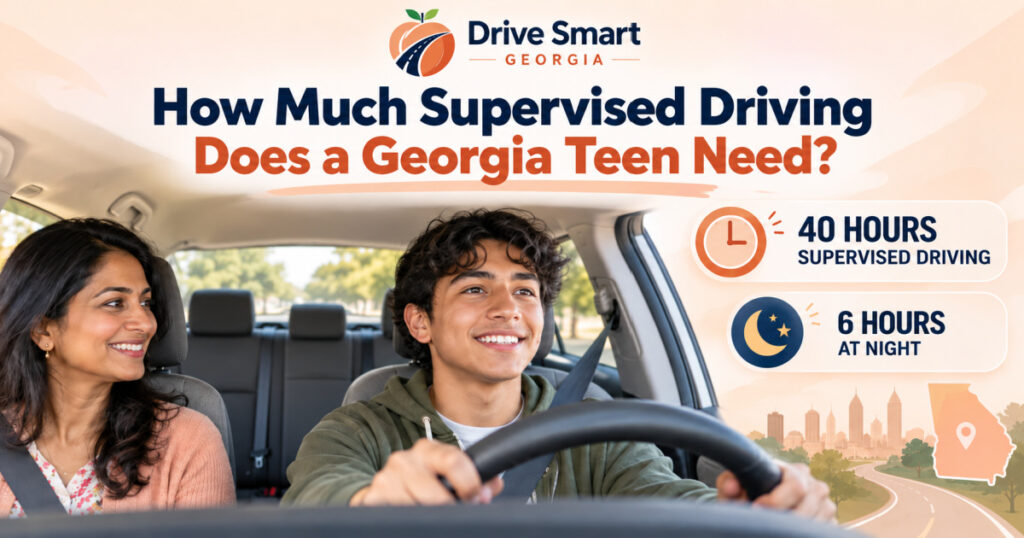 How much supervised driving does a Georgia teen need?