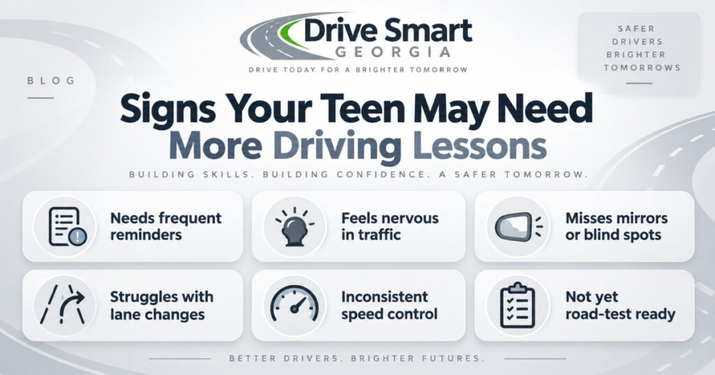 Signs your teen may need more driving lessons