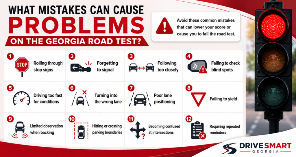 What Mistakes Can Cause Problems on the Georgia Road Test?