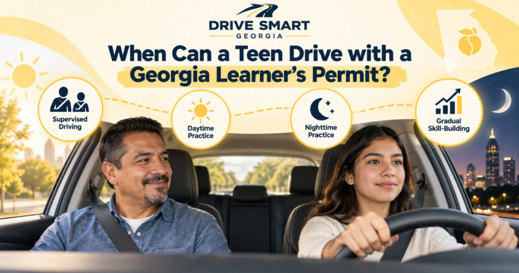 When can a teen drive with a Georgia learner's permit?