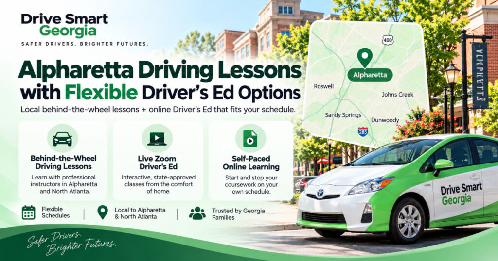 Alpharetta driving lessons with flexible driver's ed options