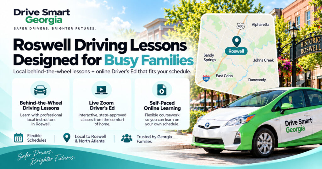 Roswell driving lessons designed for busy families