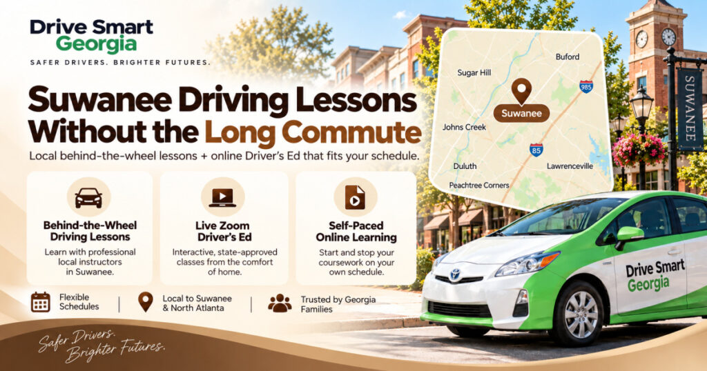 Suwanee driving lessons without the long commute